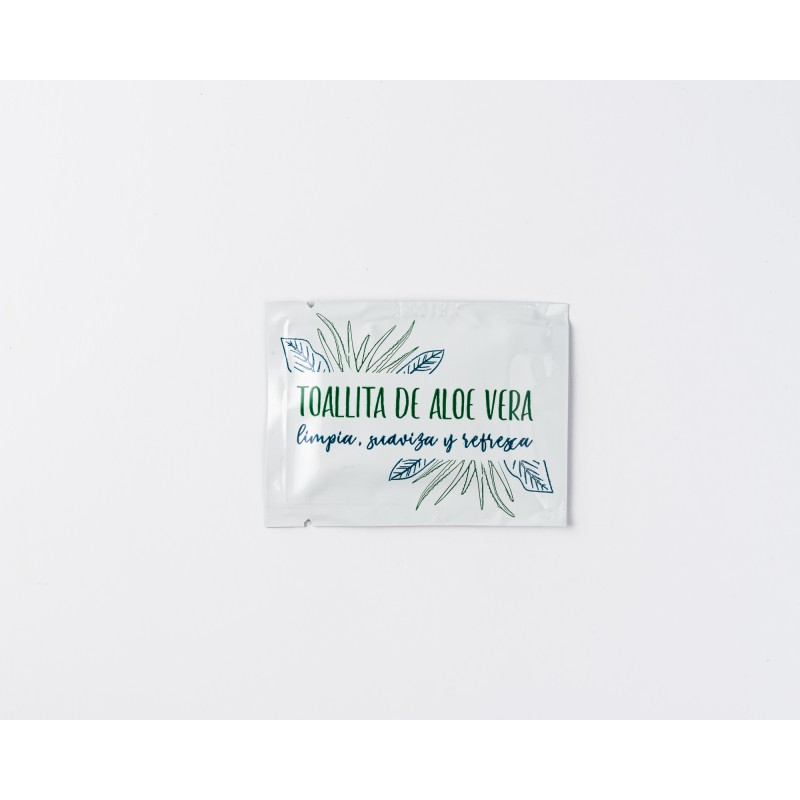 Toallitas de aloe vera en sobres individuales Toallitas de aloe vera en sobres individuales